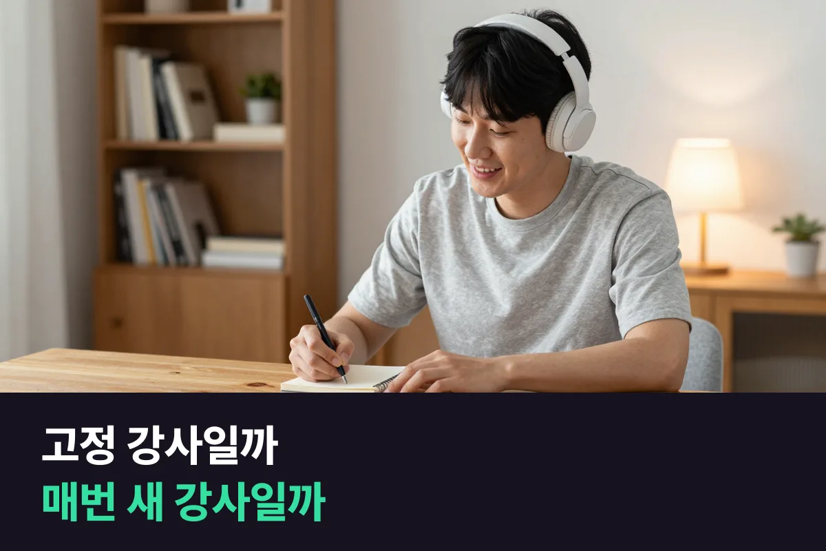 성인 초보 화상영어, 고정 강사와 매번 바뀌는 강사 중 무엇이 맞을까