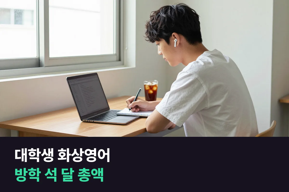 대학생 화상영어 가격: 방학에 시작할 때 3개월 동안 실제로 나가는 돈