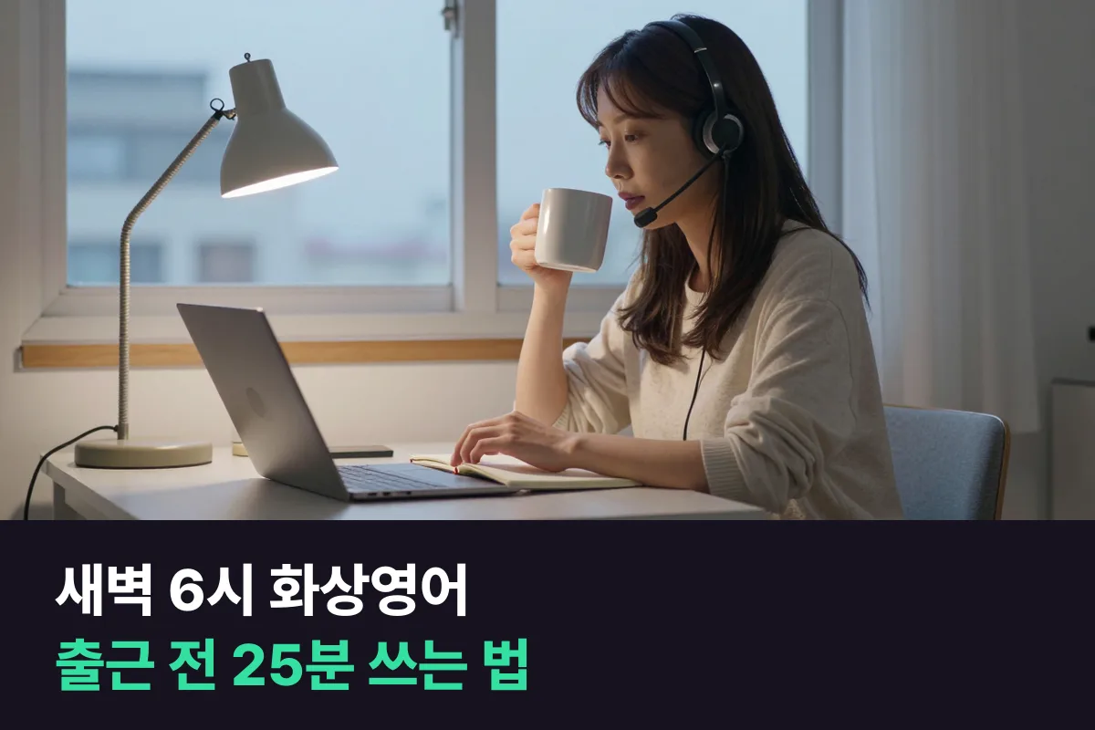 새벽 화상영어: 출근 전 6시대 수업을 25분 화상으로 할지, 10분 전화로 할지