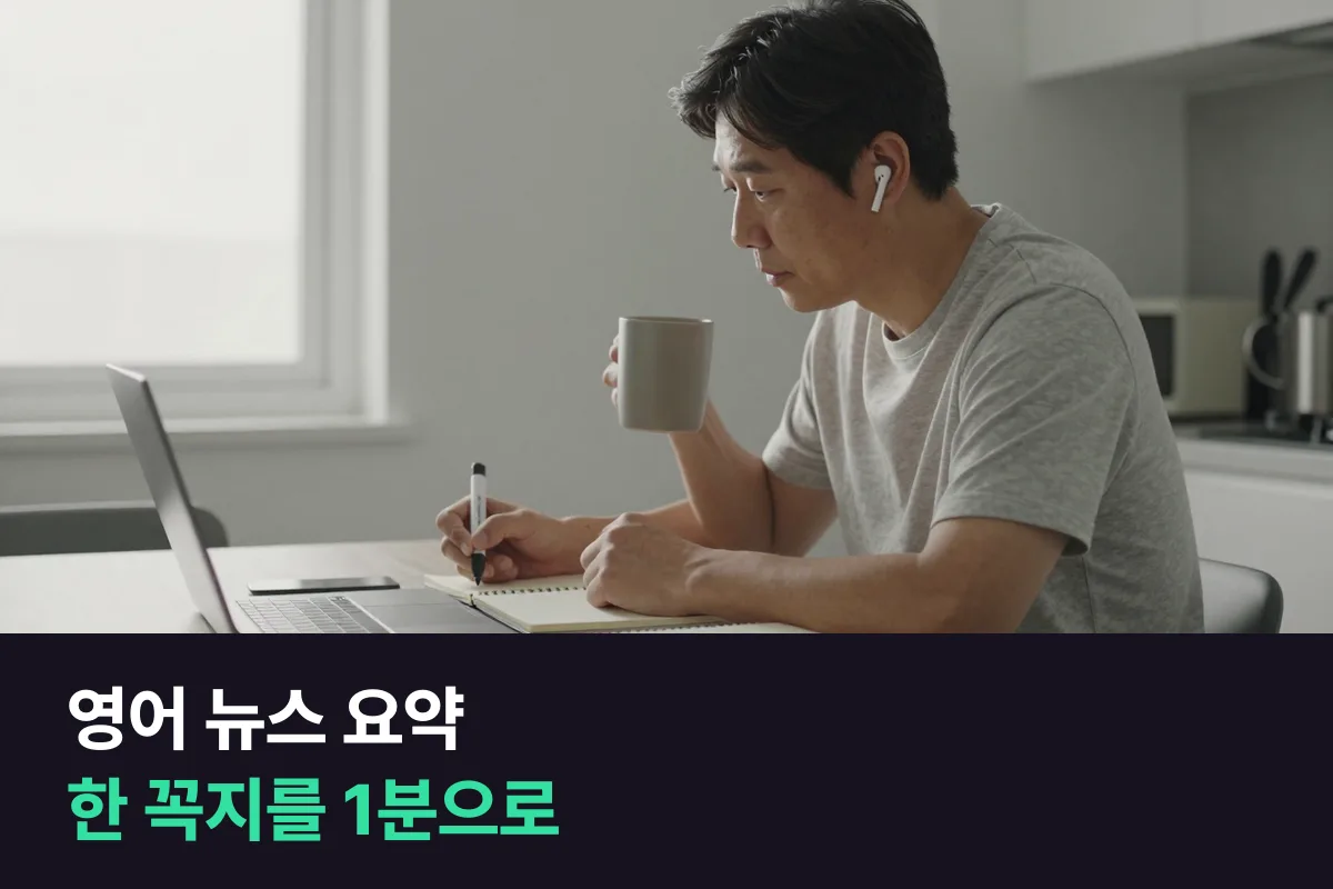 영어 뉴스 한 꼭지를 읽고 1분으로 요약해 말하려면 어떻게 합니까?