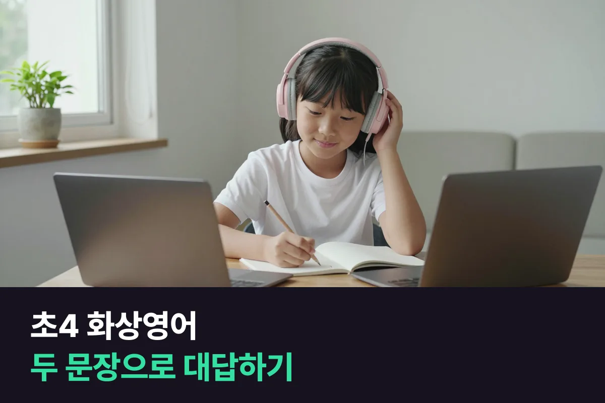 초4 화상영어: 영어가 조금 익숙해진 4학년, 대답을 길게 만드는 시기입니다