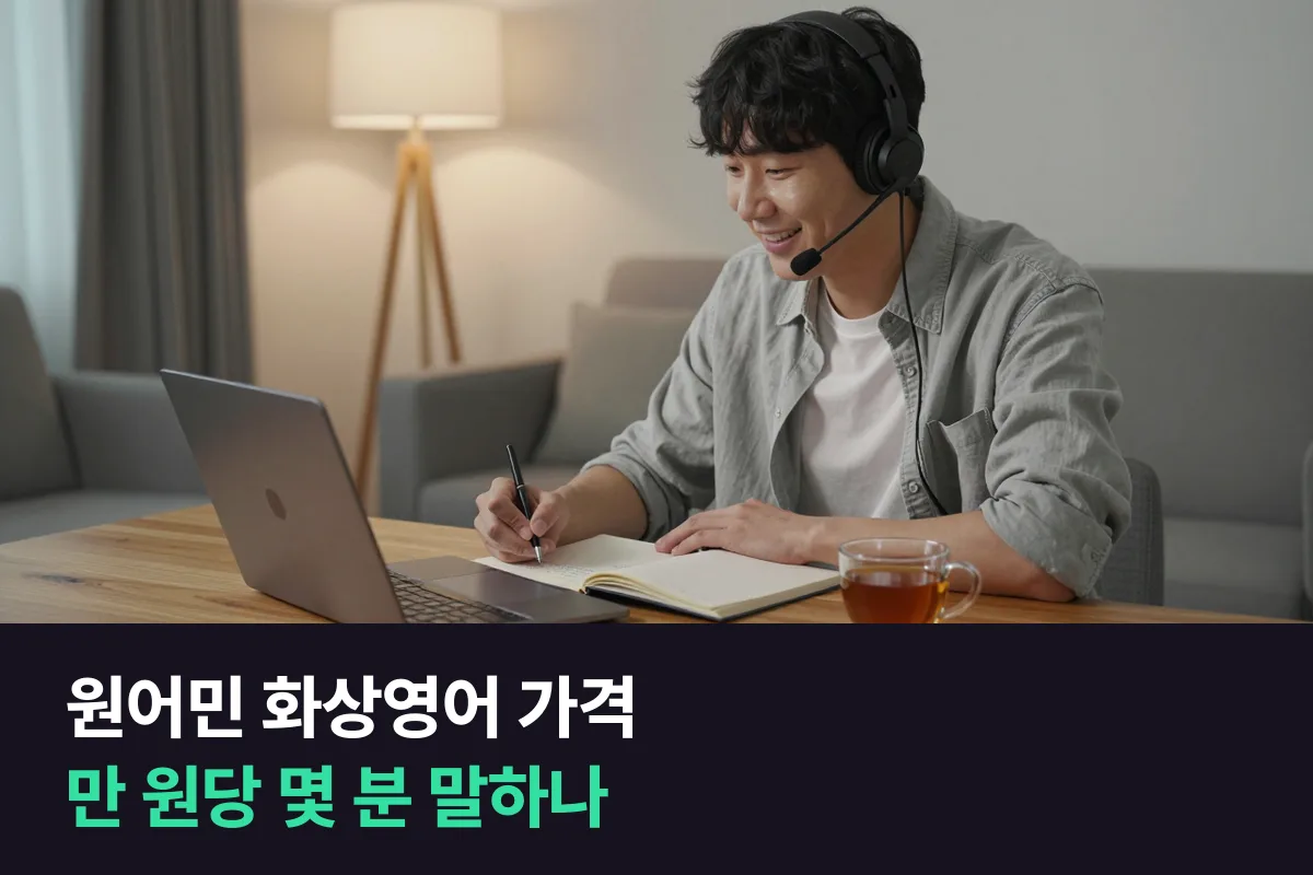 원어민 화상영어 가격: 같은 돈으로 원어민과 몇 분 말할 수 있는지 계산했습니다