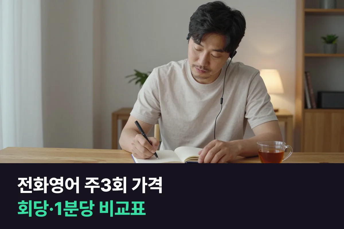 전화영어 주3회 가격: 수업 길이별로 한 번에 얼마인지 나눠 본 표
