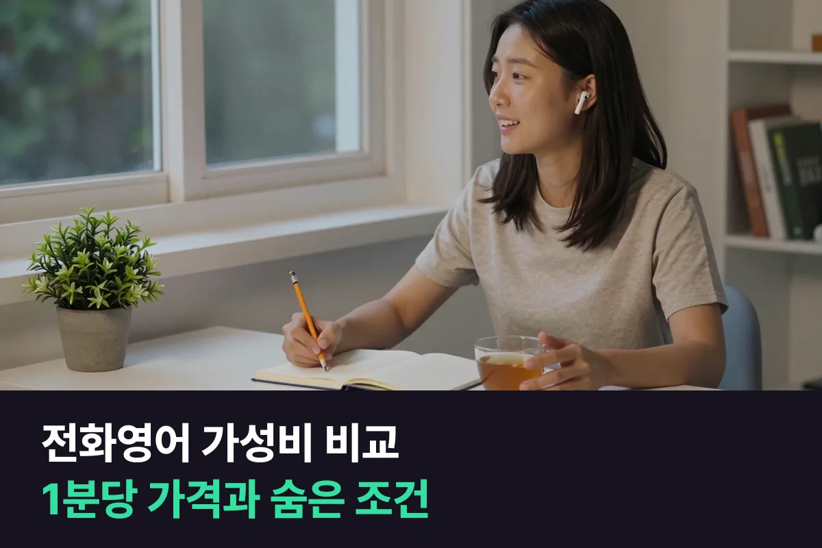 전화영어 가성비: 11곳 1분당 가격, 저렴한 곳, 그 값에 붙은 조건까지