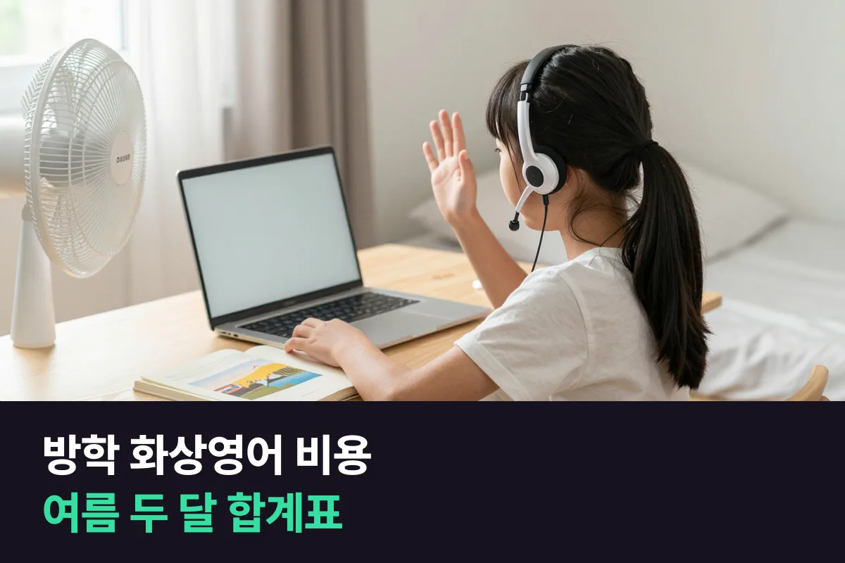 방학 화상영어 비용: 초등학생이 여름 두 달만 필리핀 선생님과 수업하면 얼마가 드는가