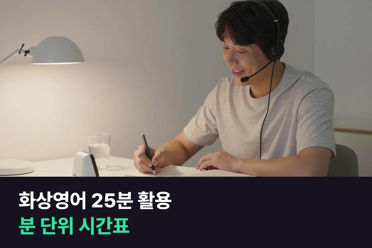 화상영어 25분, 분 단위로 어떻게 나눠 써야 합니까?
